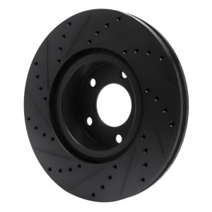 Cadillac Catera Brake Rotor (1) - Front Right - R1 Concepts - Drilled & Slotted - Black - `97-`01